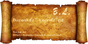 Buzeskó Leonárd névjegykártya